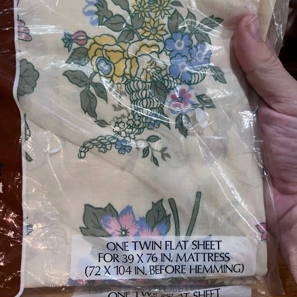 Vtg Dan River Tranquale Serenade Floral Twin Flat Sheet Cottagecore‎ 70s NEW